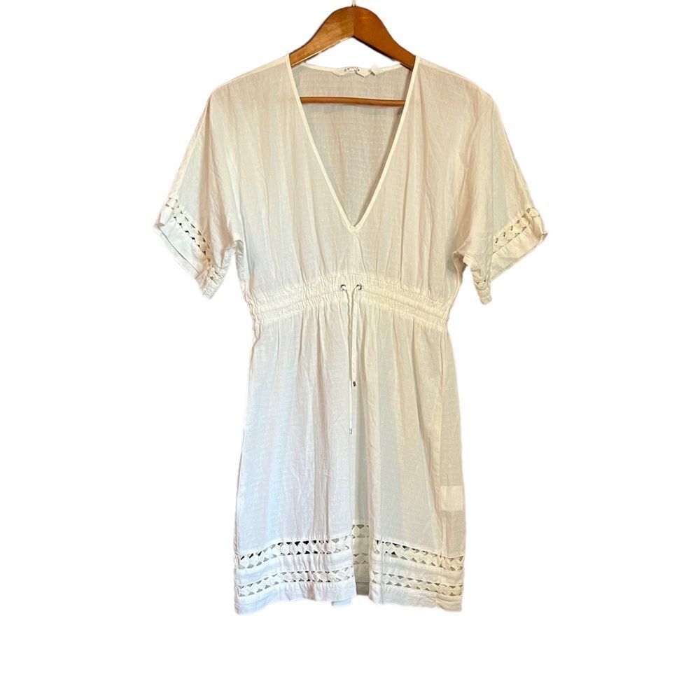 Athleta off‎ white embroidered detail cover up dress